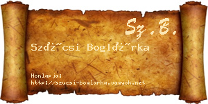 Szücsi Boglárka névjegykártya